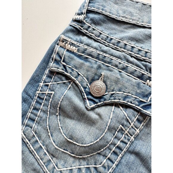 TRUE RELIGION Ricky Cut-Off Super Tee Cotton Denim Bermuda Shorts, Size 28 - Picture 11 of 16